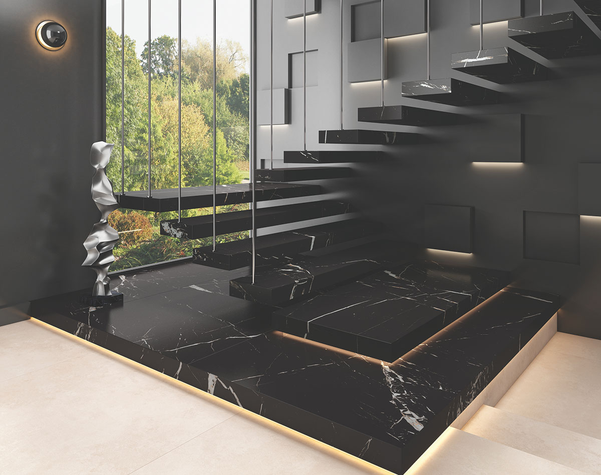 Versatile tile suitable for bedroom, kitchen, bathroom, and outdoor spaces, offering a blend of style and durability for any interior design